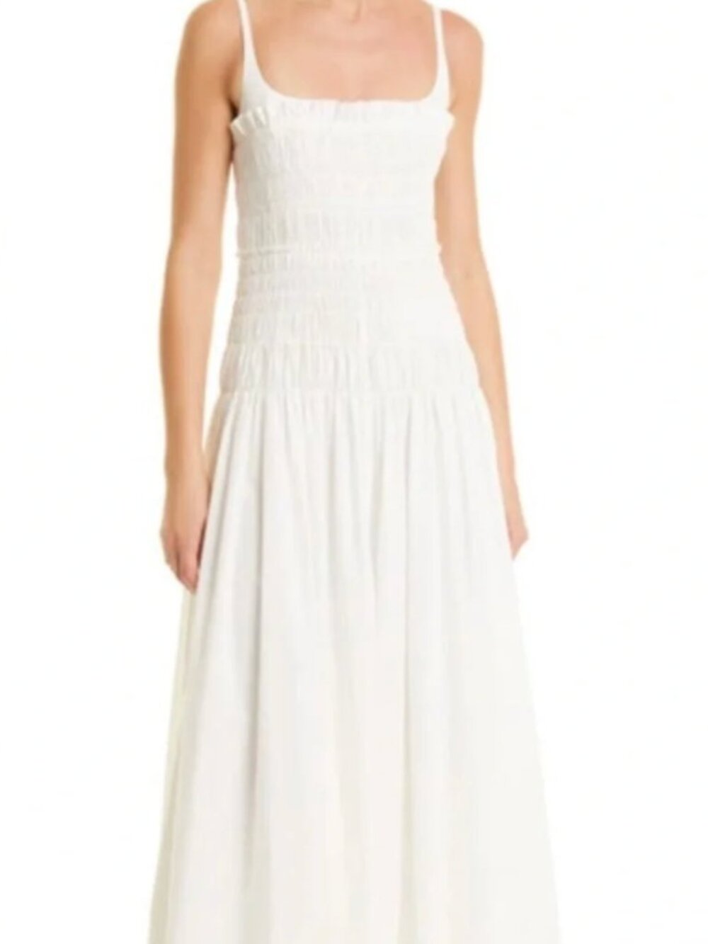 NWT Rebecca Taylor White Smocked Maxi Dress